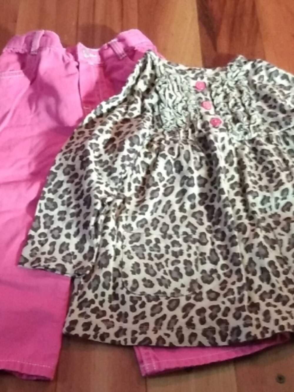Girls 18 Months Carter's Leopard Tunic Blouse & Sonoma Pink Wide Leg Pants Set